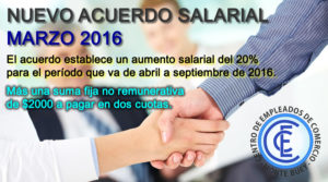 Nuevo acuerdo para empleados de comercio – Marzo 2016