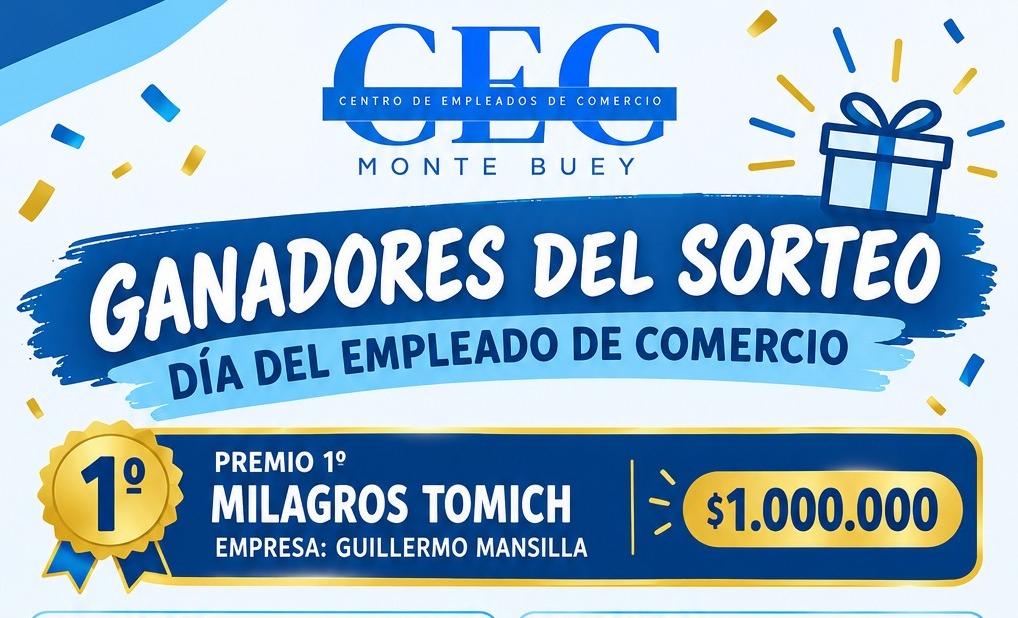 Ganadores del sorteo por el Día del Empleado de Comercio